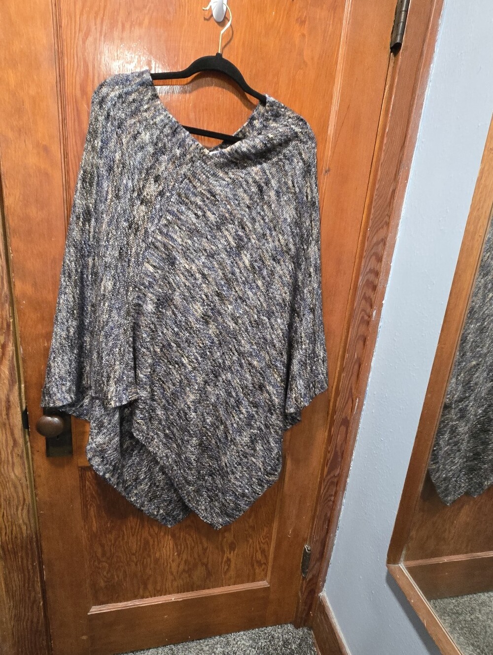 Christopher & Banks Marled Gray Knit Poncho